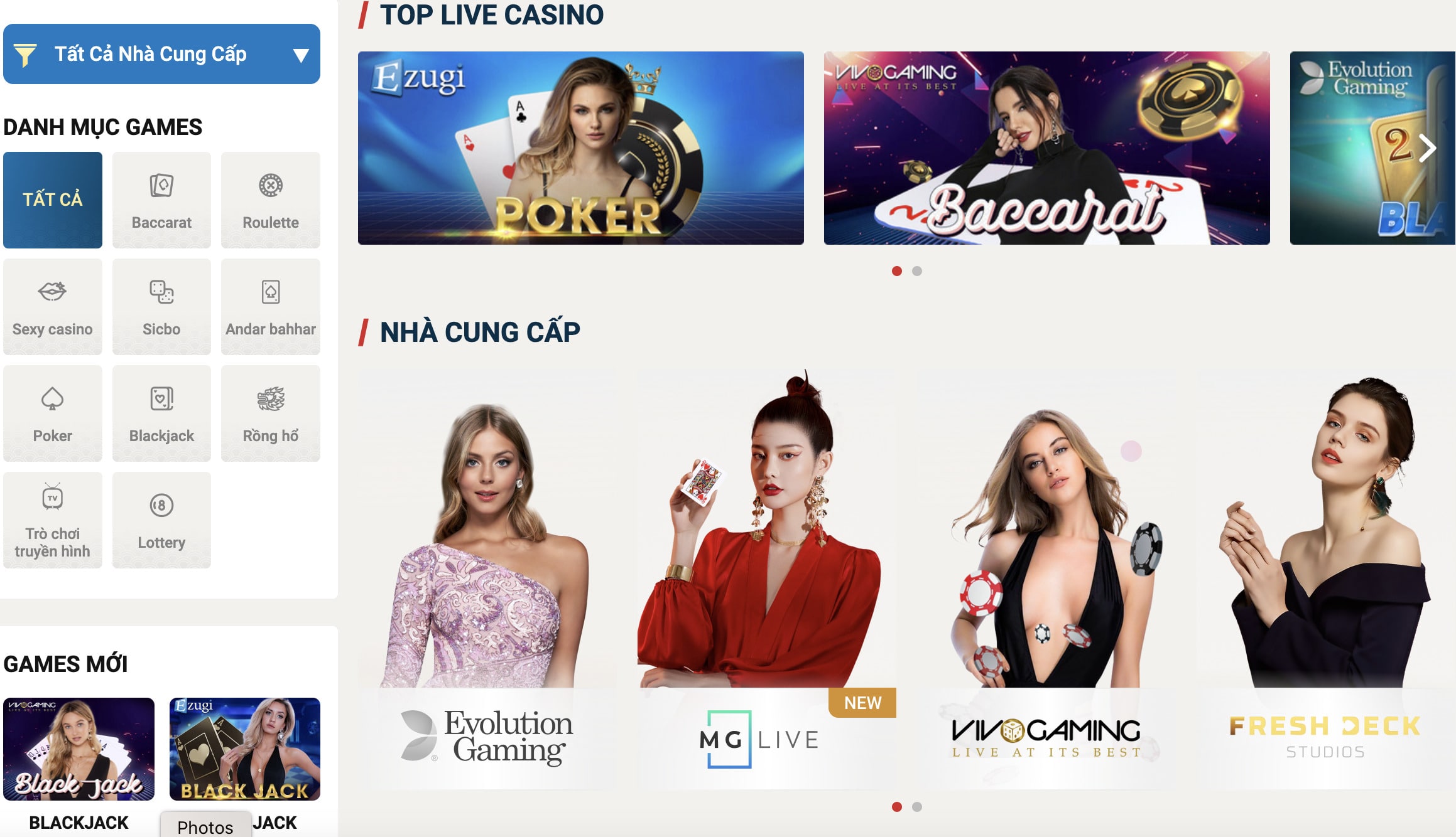 Casino Sin88 hấp dẫn với nhiều thể loại