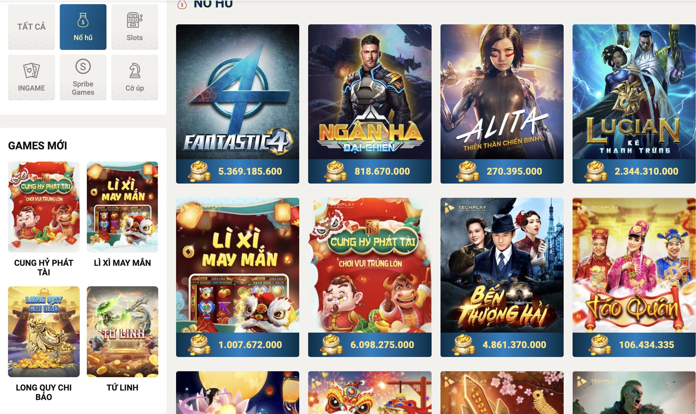 Game slot tại nhà cái sin88 đa dạng đủ thể loại