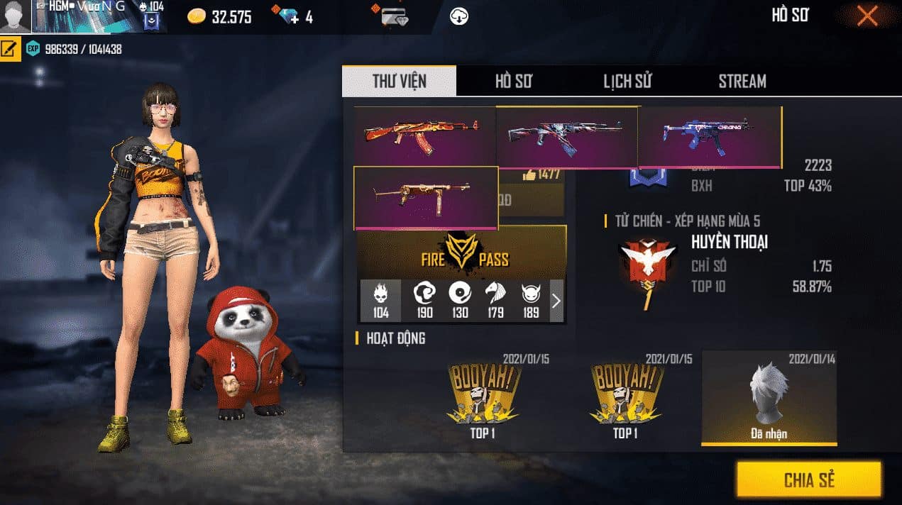 Hình Free Fire huyền thoại nữ
