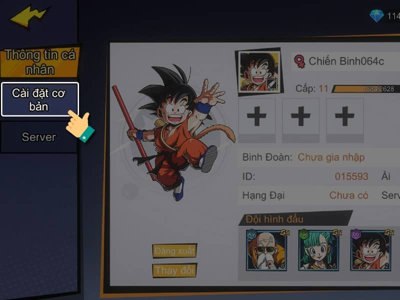 Chọn đổi code Bạn nhấn chọn cài đặt cơ bản