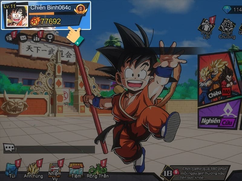 Vào avatar Nhấn vào avatar nhân vật trong giao diện chính của game