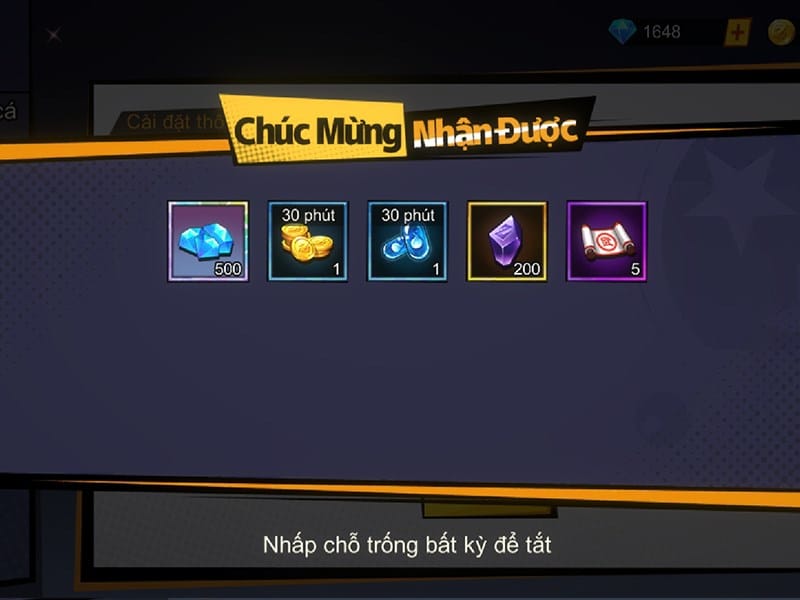 Nhập code thành công Tiến hành nhận quà sau khi nhập code thành công