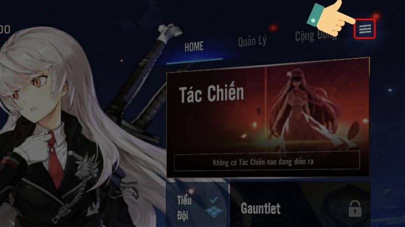 Bước 1 mở trò chơi Counter Side