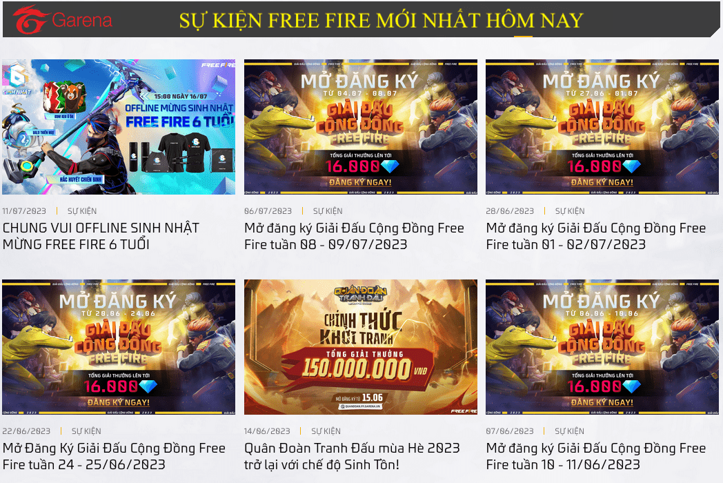 Sự Kiện FF Nhận Quà Miễn Phí - Sự Kiện Free Fire Garena