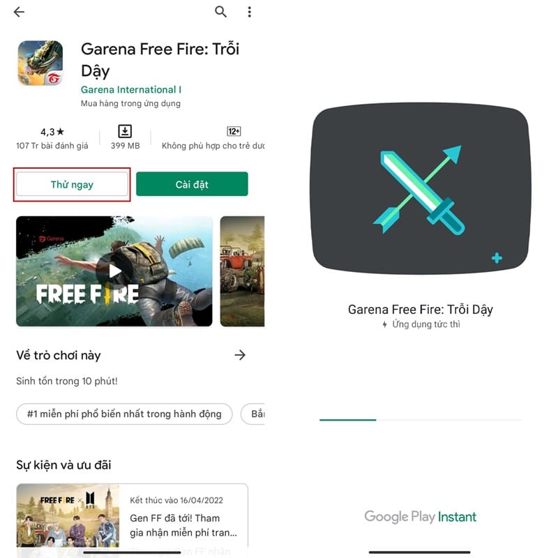 Chon Free Fire roi bam nut Thu Ngay