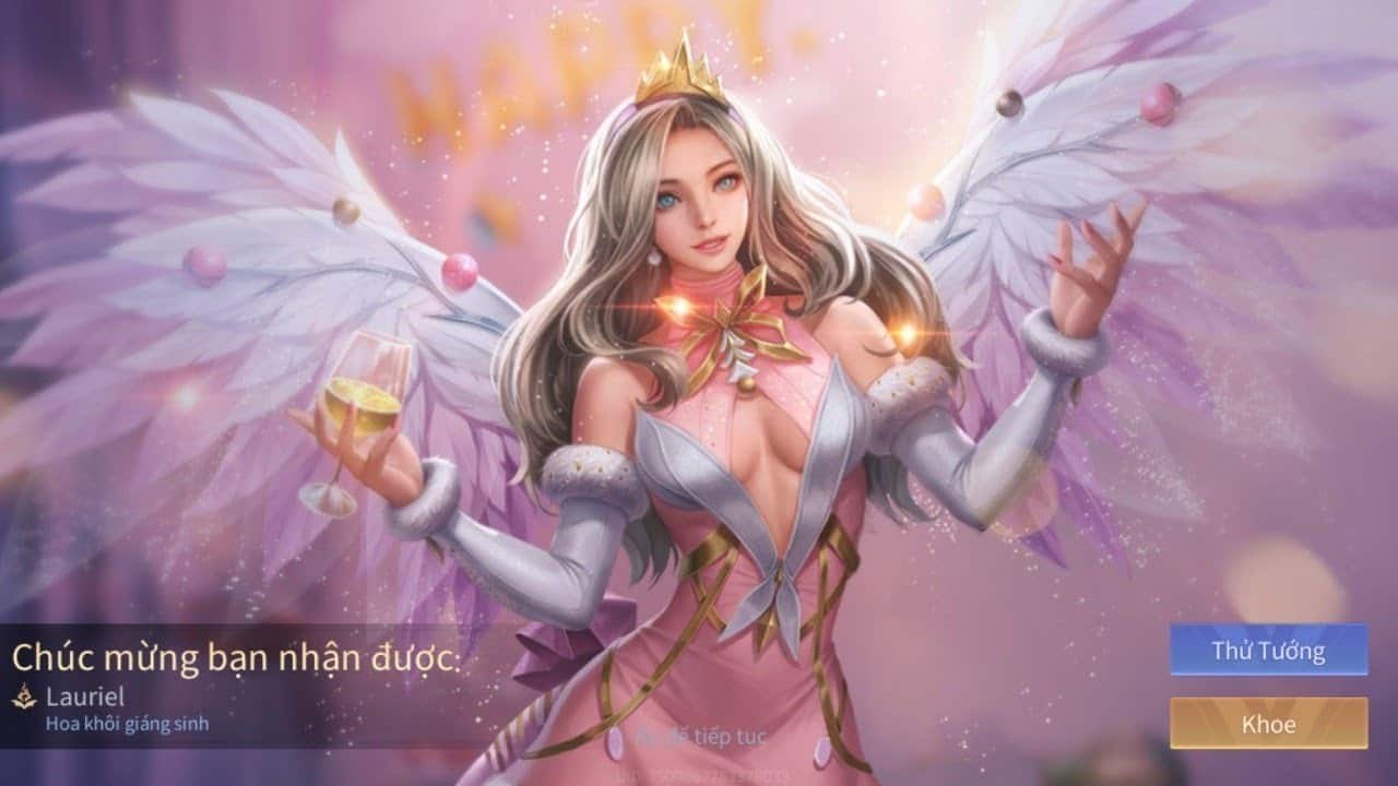 Hình skin lauriel hoa khôi giáng sinh dễ thương
