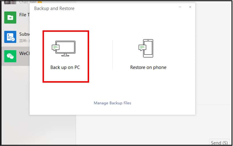 Chọn Back up on PC rồi chọn đoạn tin nhắn muốn sao lưu