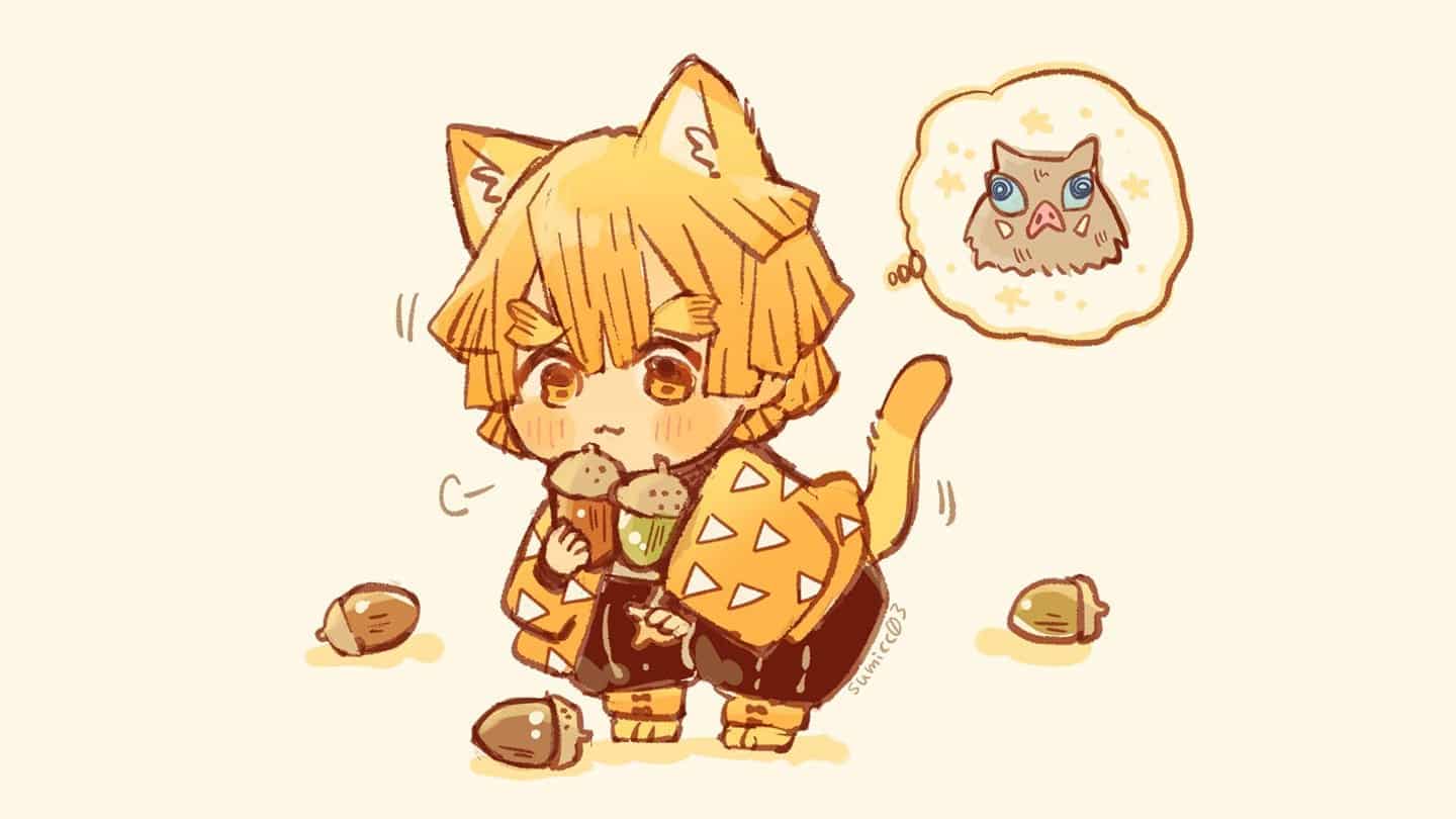 Hinh Nen Zenitsu Chibi